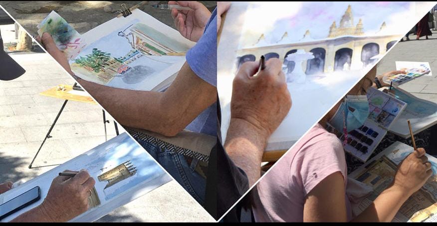 Pintando la Plaza de la Pescadería