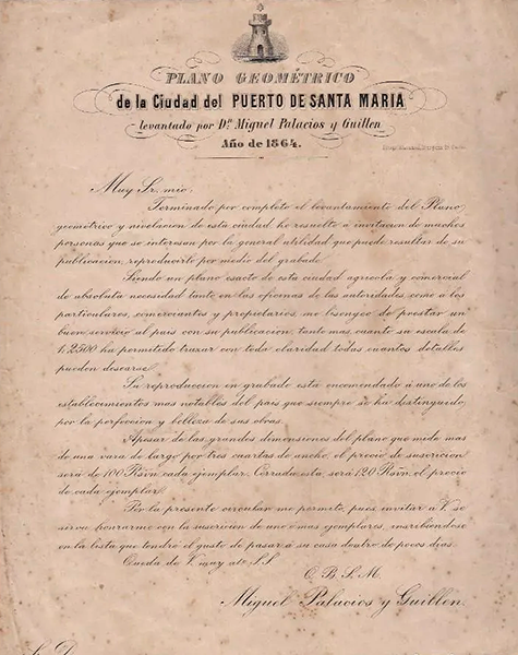 1865. Carta comercial que envía M. Palacios